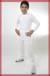 Camiseta cuello alto en 100%algod&oacute;n gamuza colores blanco
            tallas 2,4,6,8,10,12,14,16
            pantal&oacute;n en franela colores blanco
            tallas 2,4,6,8,10,12,14,16